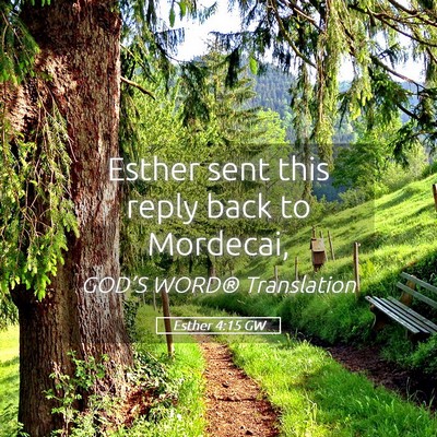 Picture 05 - Esther 4:15 GW - Esther sent this reply back to - Bible Verse Picture