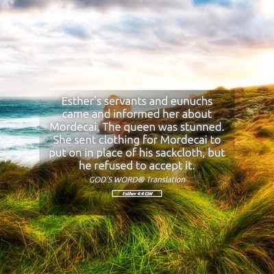 Picture 05 - Esther 4:4 GW - Esther’s servants and eunuchs came and informed - Bible Verse Picture