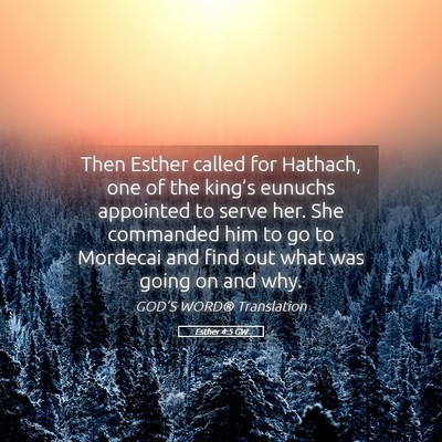 Picture 05 - Esther 4:5 GW - Then Esther called for Hathach, one of the - Bible Verse Picture