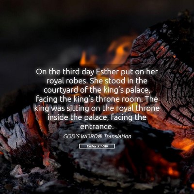 Picture 05 - Esther 5:1 GW - On the third day Esther put on her royal robes. - Bible Verse Picture