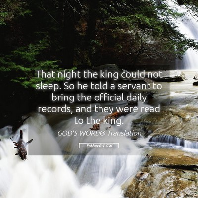 Picture 05 - Esther 6:1 GW - That night the king could not sleep. So he told a - Bible Verse Picture