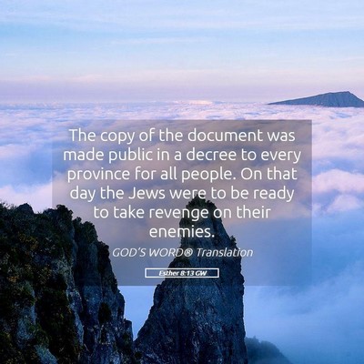 Picture 05 - Esther 8:13 GW - The copy of the document was made public in a - Bible Verse Picture