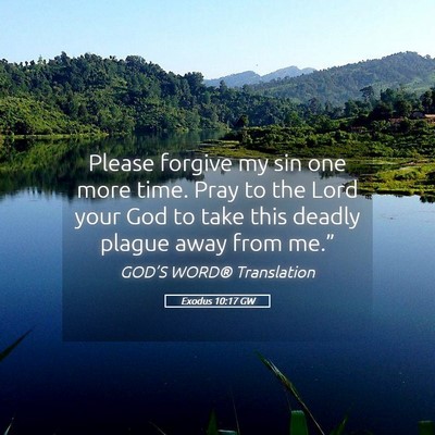 Picture 05 - Exodus 10:17 GW - Please forgive my sin one more time. Pray to the - Bible Verse Picture