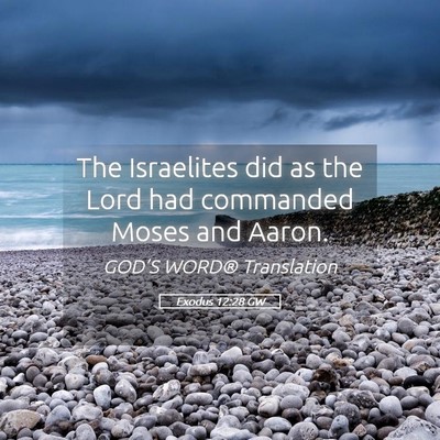 Picture 05 - Exodus 12:28 GW - The Israelites did as the Lord had commanded - Bible Verse Picture