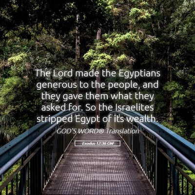 Picture 05 - Exodus 12:36 GW - The Lord made the Egyptians generous to the - Bible Verse Picture