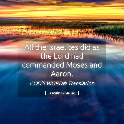 Picture 05 - Exodus 12:50 GW - All the Israelites did as the Lord had commanded - Bible Verse Picture
