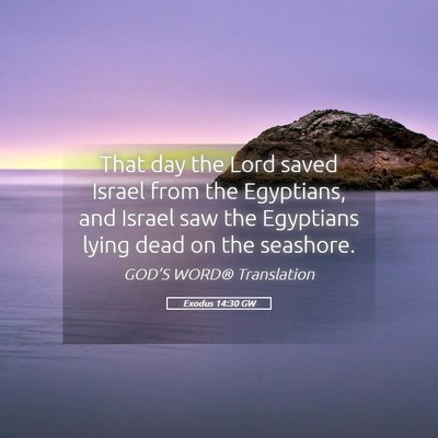 Picture 05 - Exodus 14:30 GW - That day the Lord saved Israel from the - Bible Verse Picture