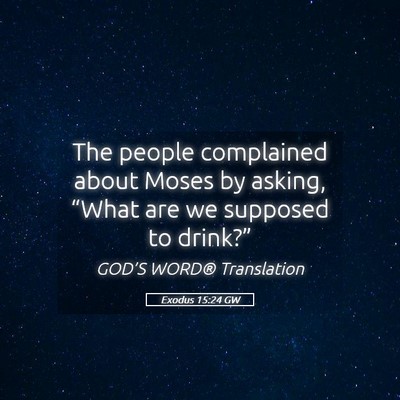Picture 05 - Exodus 15:24 GW - The people complained about Moses by asking, - Bible Verse Picture