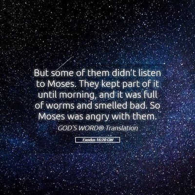 Picture 05 - Exodus 16:20 GW - But some of them didn’t listen to Moses. They - Bible Verse Picture