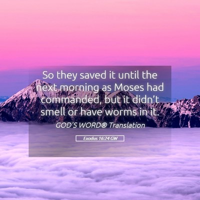 Picture 05 - Exodus 16:24 GW - So they saved it until the next morning as Moses - Bible Verse Picture