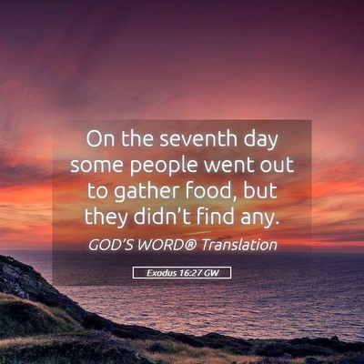 Picture 05 - Exodus 16:27 GW - On the seventh day some people went out to gather - Bible Verse Picture