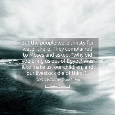 Picture 05 - Exodus 17:3 GW - But the people were thirsty for water there. They - Bible Verse Picture