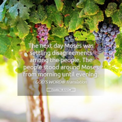 Picture 05 - Exodus 18:13 GW - The next day Moses was settling disagreements - Bible Verse Picture
