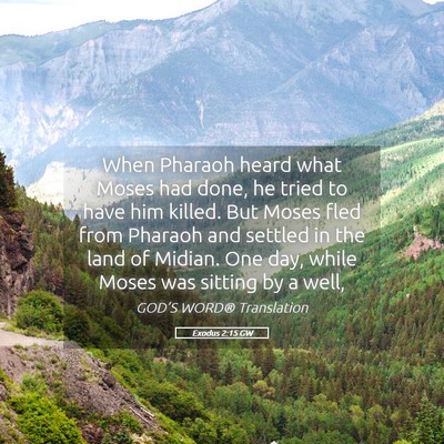 Picture 05 - Exodus 2:15 GW - When Pharaoh heard what Moses had done, he tried - Bible Verse Picture