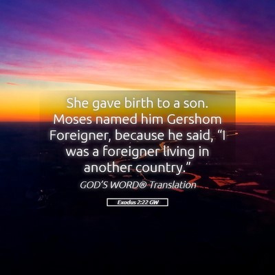 Picture 05 - Exodus 2:22 GW - She gave birth to a son. Moses named him Gershom - Bible Verse Picture