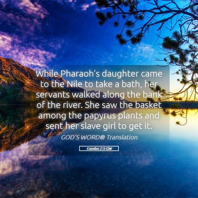 Picture 05 - Exodus 2:5 GW - While Pharaoh’s daughter came to the Nile to - Bible Verse Picture
