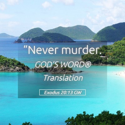 Picture 05 - Exodus 20:13 GW - “Never - Bible Verse Picture