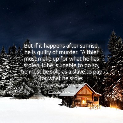 Picture 05 - Exodus 22:3 GW - But if it happens after sunrise, he is guilty of - Bible Verse Picture