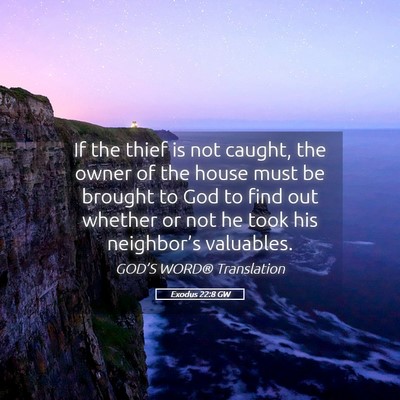 Picture 05 - Exodus 22:8 GW - If the thief is not caught, the owner of the - Bible Verse Picture