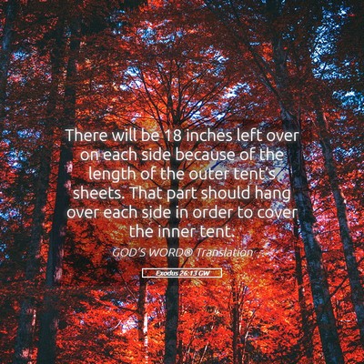 Picture 05 - Exodus 26:13 GW - There will be 18 inches left over on each side - Bible Verse Picture