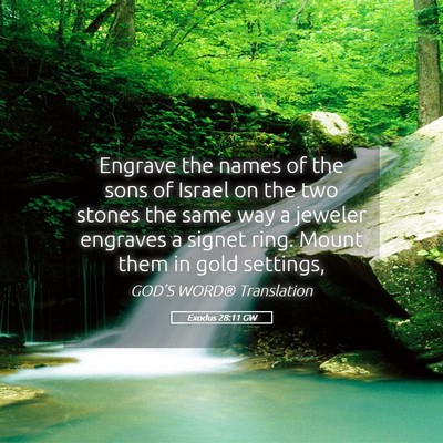 Picture 05 - Exodus 28:11 GW - Engrave the names of the sons of Israel on the - Bible Verse Picture