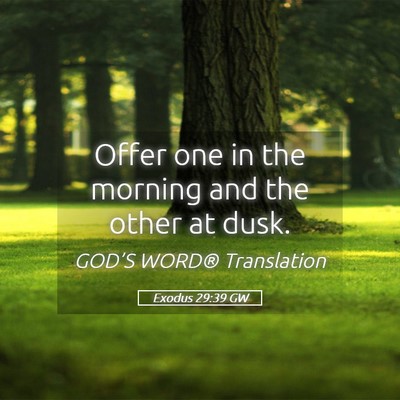 Picture 05 - Exodus 29:39 GW - Offer one in the morning and the other at - Bible Verse Picture