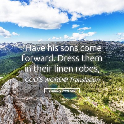 Picture 05 - Exodus 29:8 GW - “Have his sons come forward. Dress them in - Bible Verse Picture