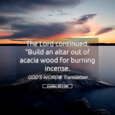 Picture 05 - Exodus 30:1 GW - The Lord continued, “Build an altar out of - Bible Verse Picture