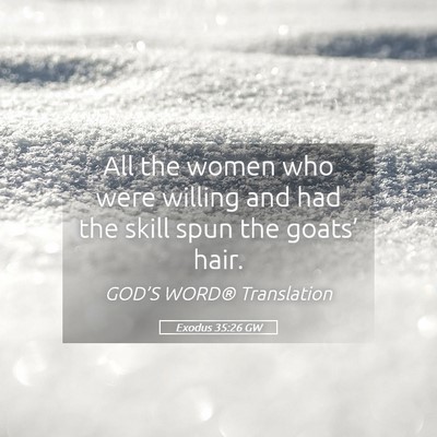 Picture 05 - Exodus 35:26 GW - All the women who were willing and had the skill - Bible Verse Picture