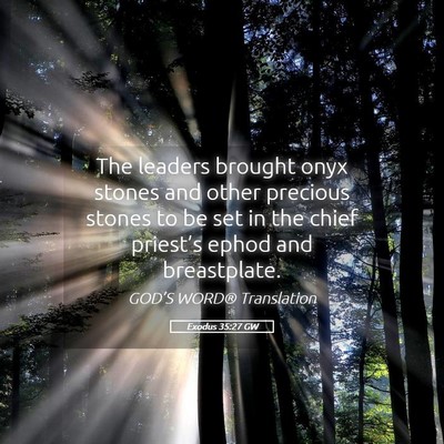 Picture 05 - Exodus 35:27 GW - The leaders brought onyx stones and other - Bible Verse Picture