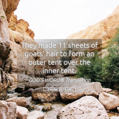 Picture 05 - Exodus 36:14 GW - They made 11 sheets of goats’ hair to form an - Bible Verse Picture