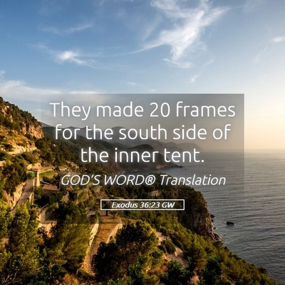 Picture 05 - Exodus 36:23 GW - They made 20 frames for the south side of the - Bible Verse Picture