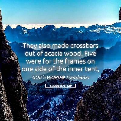 Picture 05 - Exodus 36:31 GW - They also made crossbars out of acacia wood. Five - Bible Verse Picture