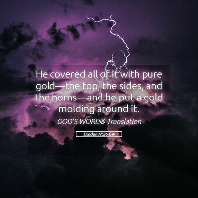 Picture 05 - Exodus 37:26 GW - He covered all of it with pure gold—the top, - Bible Verse Picture
