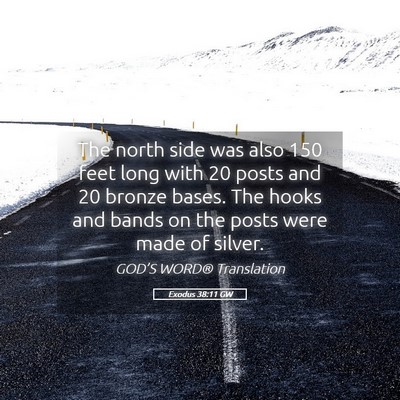 Picture 05 - Exodus 38:11 GW - The north side was also 150 feet long with 20 - Bible Verse Picture