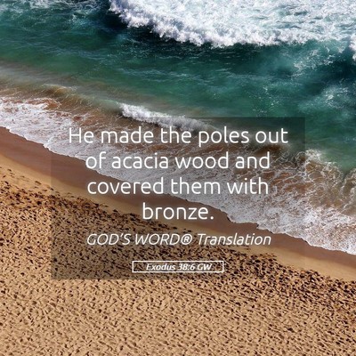 Picture 05 - Exodus 38:6 GW - He made the poles out of acacia wood and covered - Bible Verse Picture