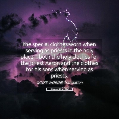 Picture 05 - Exodus 39:41 GW - the special clothes worn when serving as priests - Bible Verse Picture