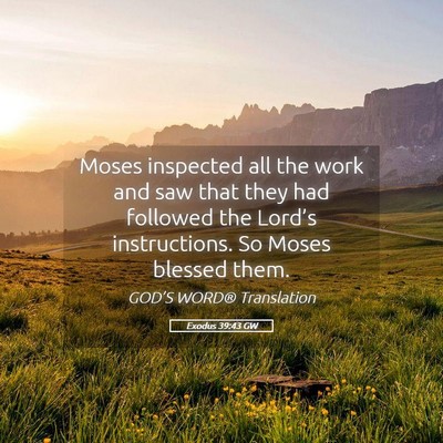 Picture 05 - Exodus 39:43 GW - Moses inspected all the work and saw that they - Bible Verse Picture