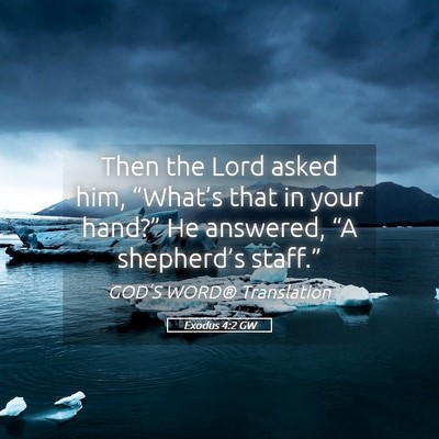 Picture 05 - Exodus 4:2 GW - Then the Lord asked him, “What’s that in your - Bible Verse Picture