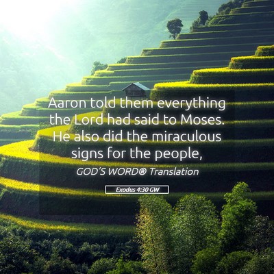 Picture 05 - Exodus 4:30 GW - Aaron told them everything the Lord had said to - Bible Verse Picture