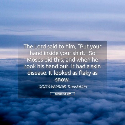 Picture 05 - Exodus 4:6 GW - The Lord said to him, “Put your hand inside - Bible Verse Picture