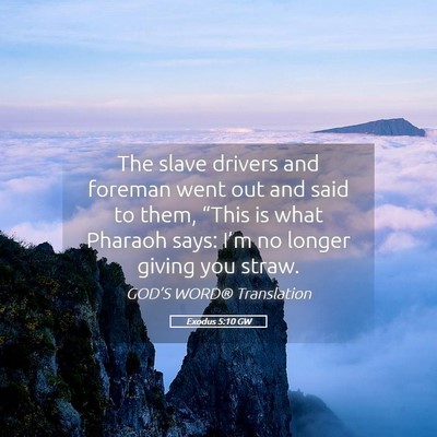 Picture 05 - Exodus 5:10 GW - The slave drivers and foreman went out and said - Bible Verse Picture