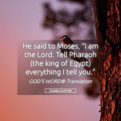 Picture 05 - Exodus 6:29 GW - He said to Moses, “I am the Lord. Tell Pharaoh - Bible Verse Picture
