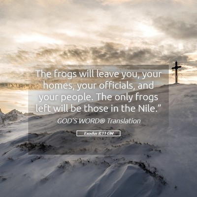 Picture 05 - Exodus 8:11 GW - The frogs will leave you, your homes, your - Bible Verse Picture
