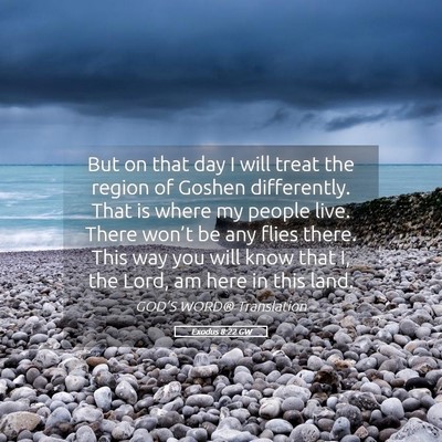 Picture 05 - Exodus 8:22 GW - But on that day I will treat the region of Goshen - Bible Verse Picture