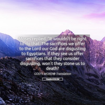 Picture 05 - Exodus 8:26 GW - Moses replied, “It wouldn’t be right to do - Bible Verse Picture