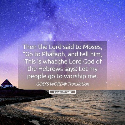 Picture 05 - Exodus 9:1 GW - Then the Lord said to Moses, “Go to Pharaoh, - Bible Verse Picture