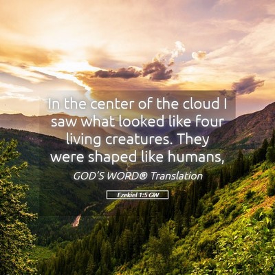 Picture 05 - Ezekiel 1:5 GW - In the center of the cloud I saw what looked like - Bible Verse Picture