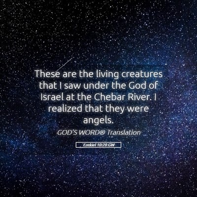 Picture 05 - Ezekiel 10:20 GW - These are the living creatures that I saw under - Bible Verse Picture