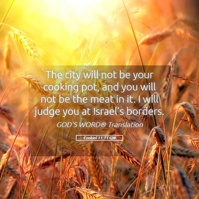 Picture 05 - Ezekiel 11:11 GW - The city will not be your cooking pot, and you - Bible Verse Picture